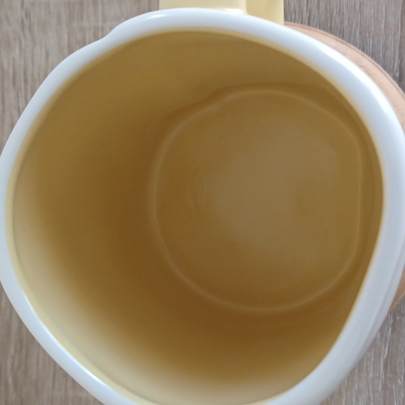 2 FOR $20 Rae Dunn White Ceramic BEAUTIFUL DAY Mug With Yellow Interior & Handle - Picture 8 of 9